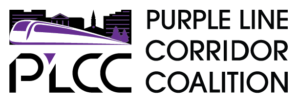 image of PLCC logo which has a graphic of purple metro followed by the text Purple Line Corridor Coalition