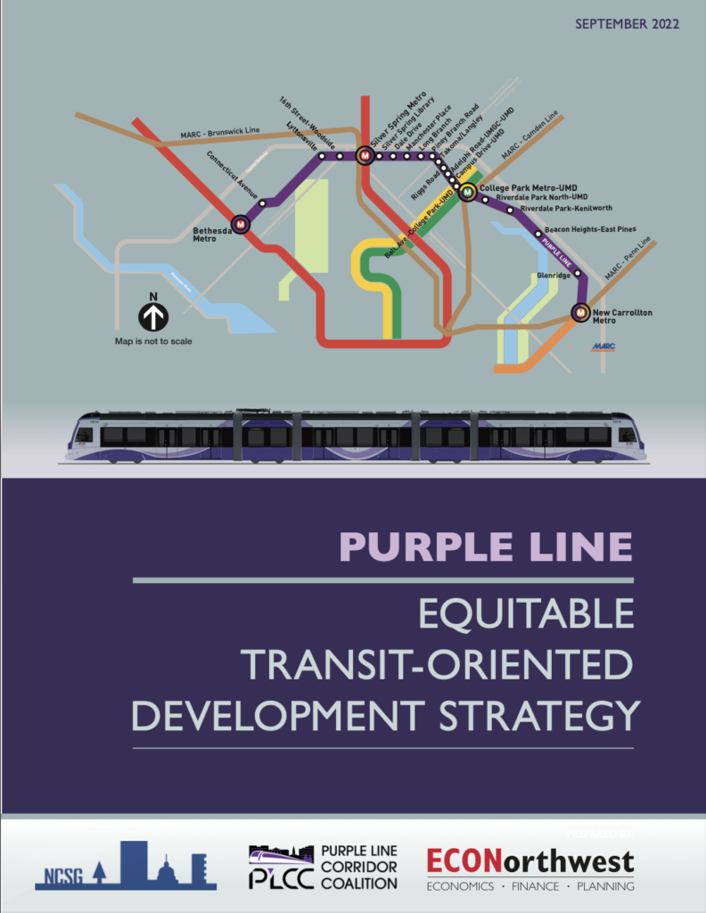 The cover of the PLCC Equitable TOD Development Strategy report